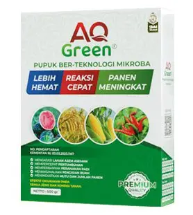 a white box with green and white text